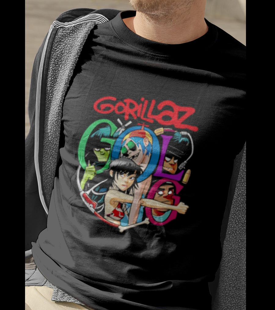 Gorillaz Virtual Rock Band Cartoon Characters T-Shirt