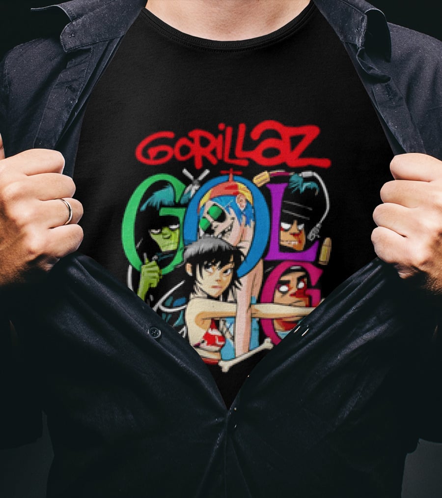Gorillaz Virtual Rock Band Cartoon Characters T-Shirt