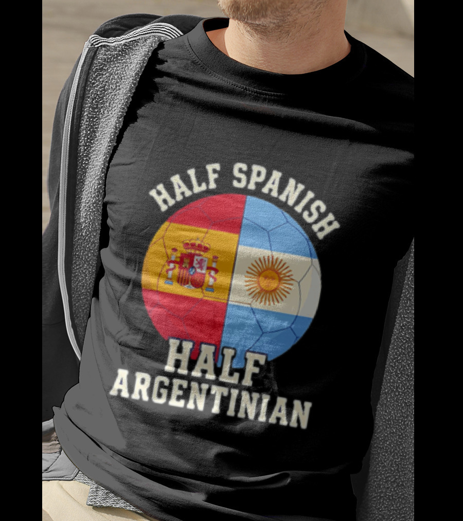Half Spanish Half Argentinian Flag Ball T-Shirt