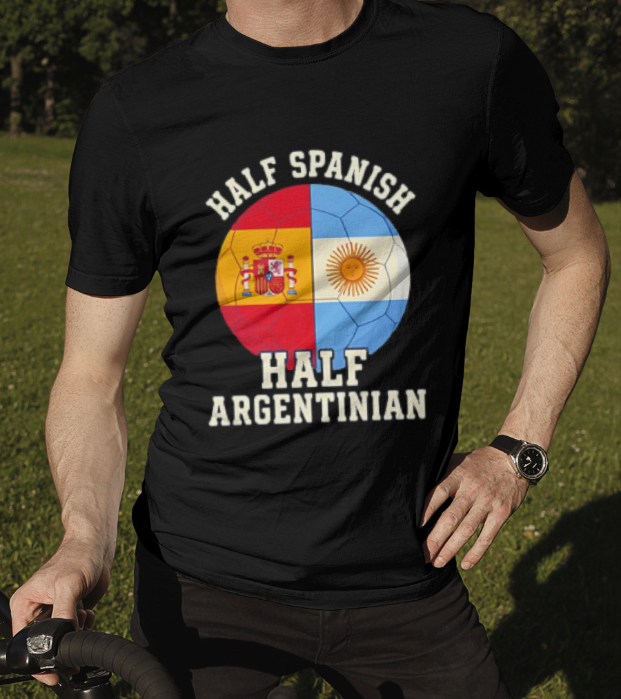 Half Spanish Half Argentinian Flag Ball T-Shirt