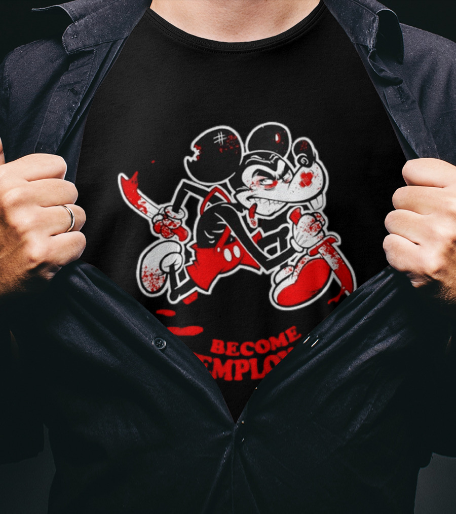 Horror Micket Become Unemployable Vintage Cartoon T-Shirt