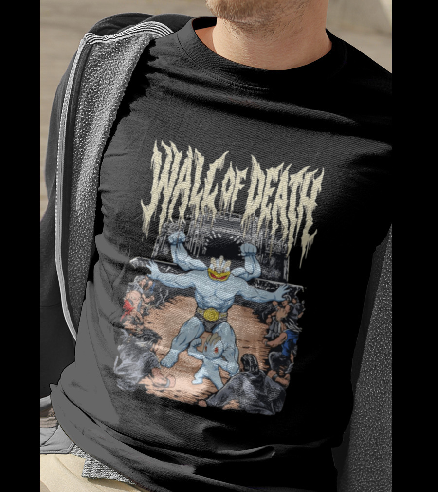 Pokemon Machamp Wall Of Death Heavy Metal Concert Battle T-Shirt