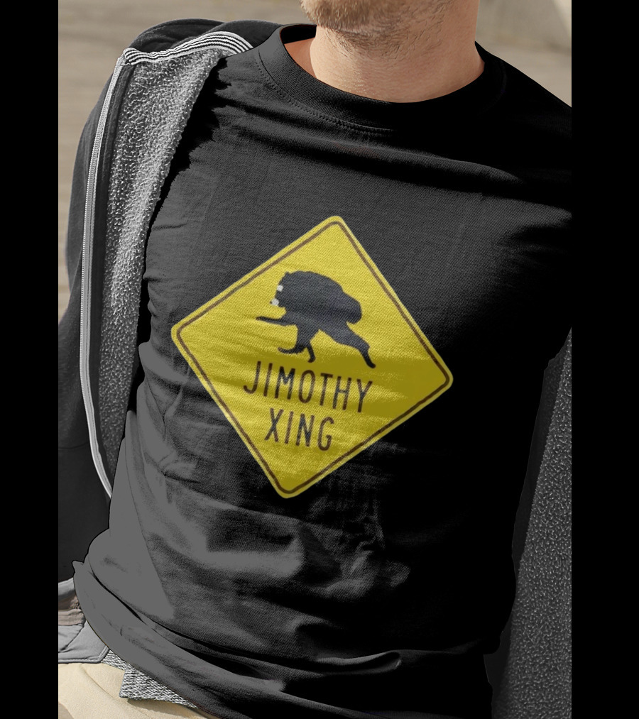Jimothy Xing Raccoon Sign Crossing T-Shirt