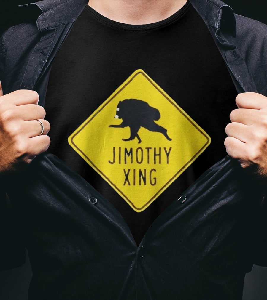 Jimothy Xing Raccoon Sign Crossing T-Shirt