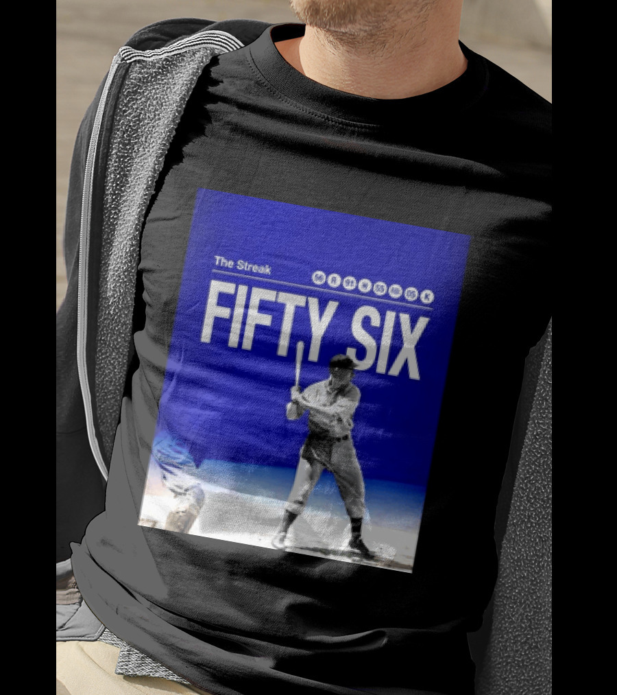 Joe DiMaggio The Streak Fifty Six Baseball Legend Yankees Fifty Six T-Shirt