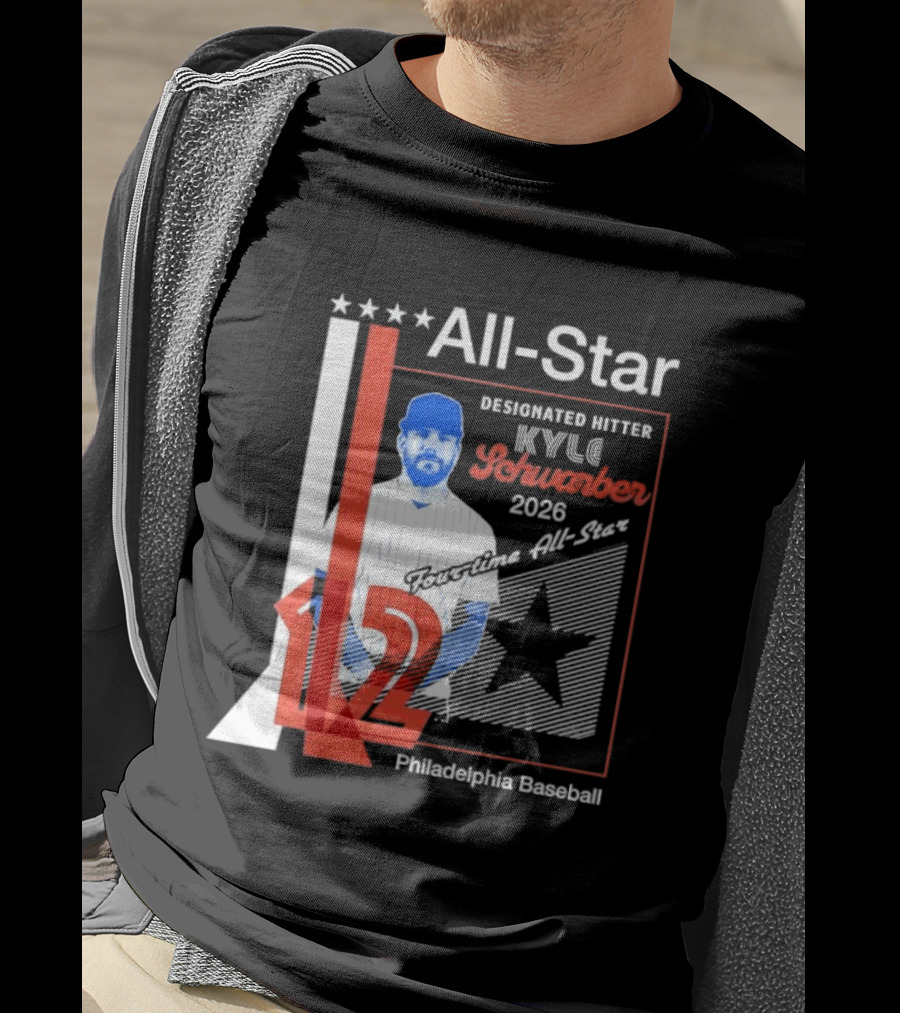 Kyle Schwarber Philadelphia Baseball 2026 All Star Designated Hitter Number 12 T-Shirt