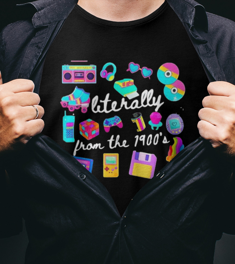 Literally From The 1900s Boombox Cassette Tape Gamer 80s 90s Nostalgia T-Shirt