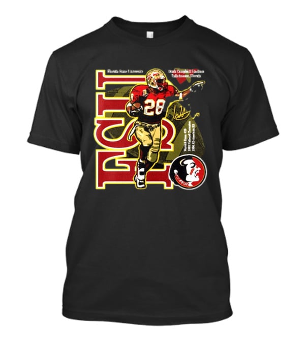 Warrick Dunn Florida State Seminoles 28 Doak Campbell Stadium Tallahassee Florida T-Shirt