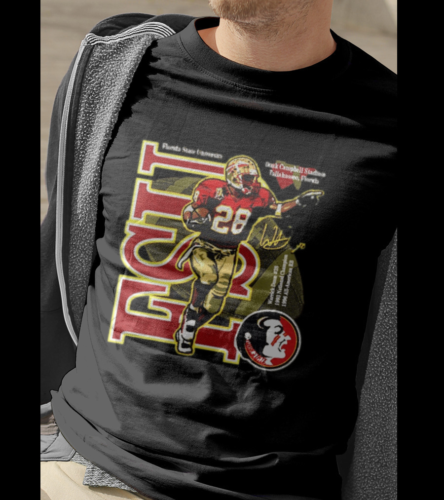 Warrick Dunn Florida State Seminoles 28 Doak Campbell Stadium Tallahassee Florida T-Shirt