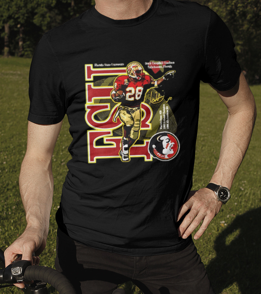 Warrick Dunn Florida State Seminoles 28 Doak Campbell Stadium Tallahassee Florida T-Shirt