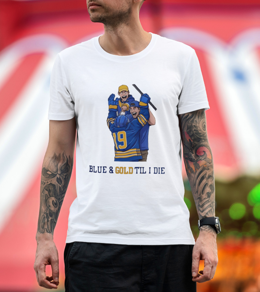 Buffalo Sabres Blue & Gold Til I Die Peyton Krebs 19 Hockey Fans T-Shirt
