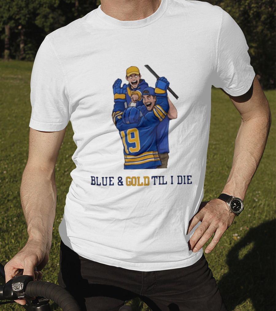 Buffalo Sabres Blue & Gold Til I Die Peyton Krebs 19 Hockey Fans T-Shirt