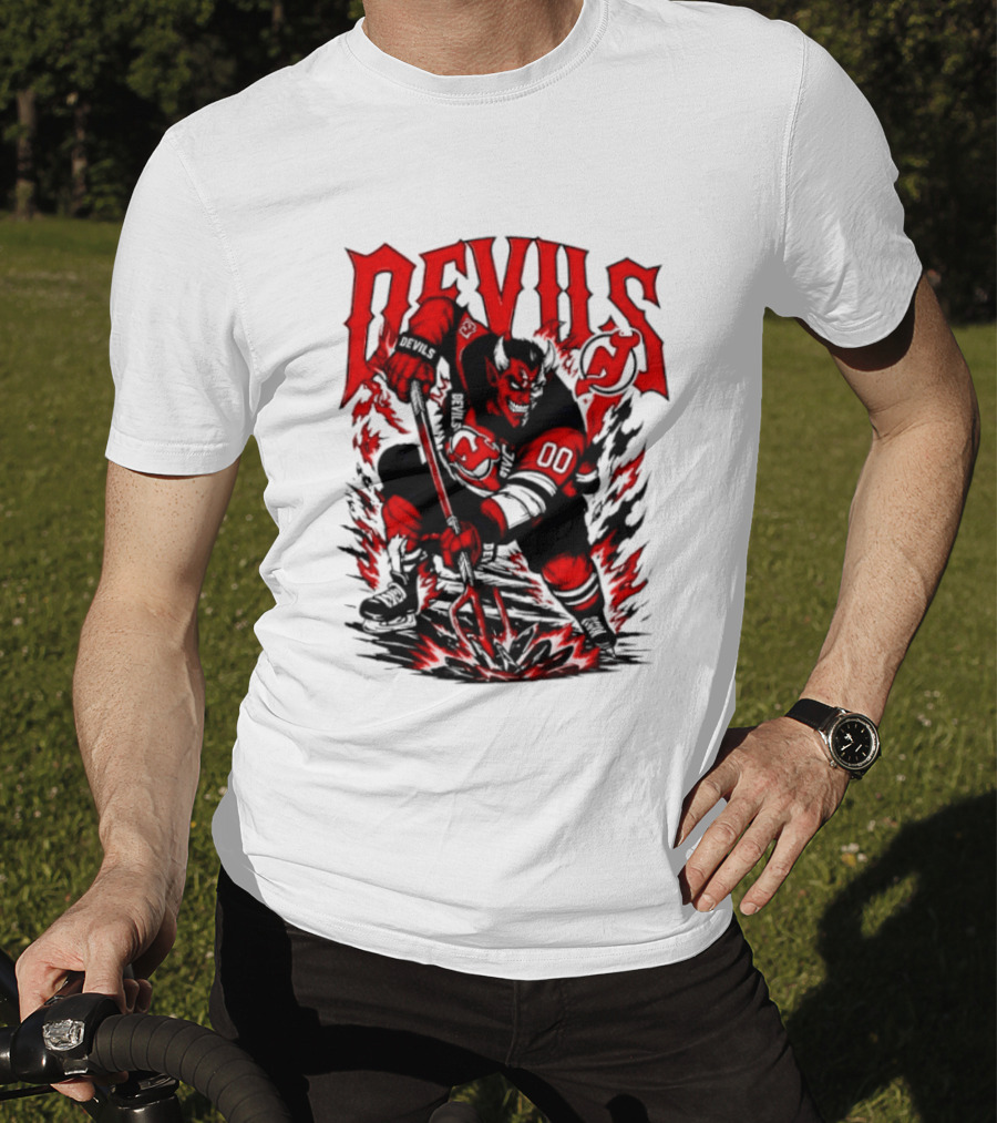 New Jersey Devils NHL Hockey Number 00 Devil Player T-Shirt