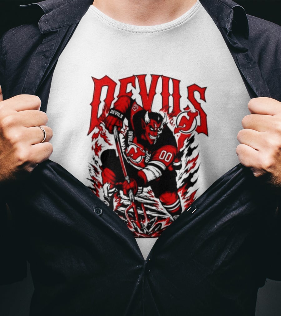 New Jersey Devils NHL Hockey Number 00 Devil Player T-Shirt