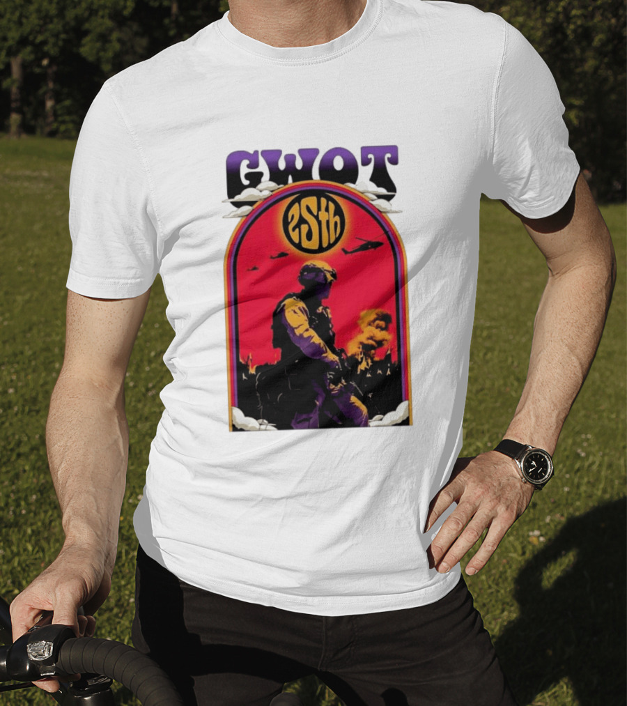 GWOT 25th Anniversary Soldier Helicopters Fire T-Shirt