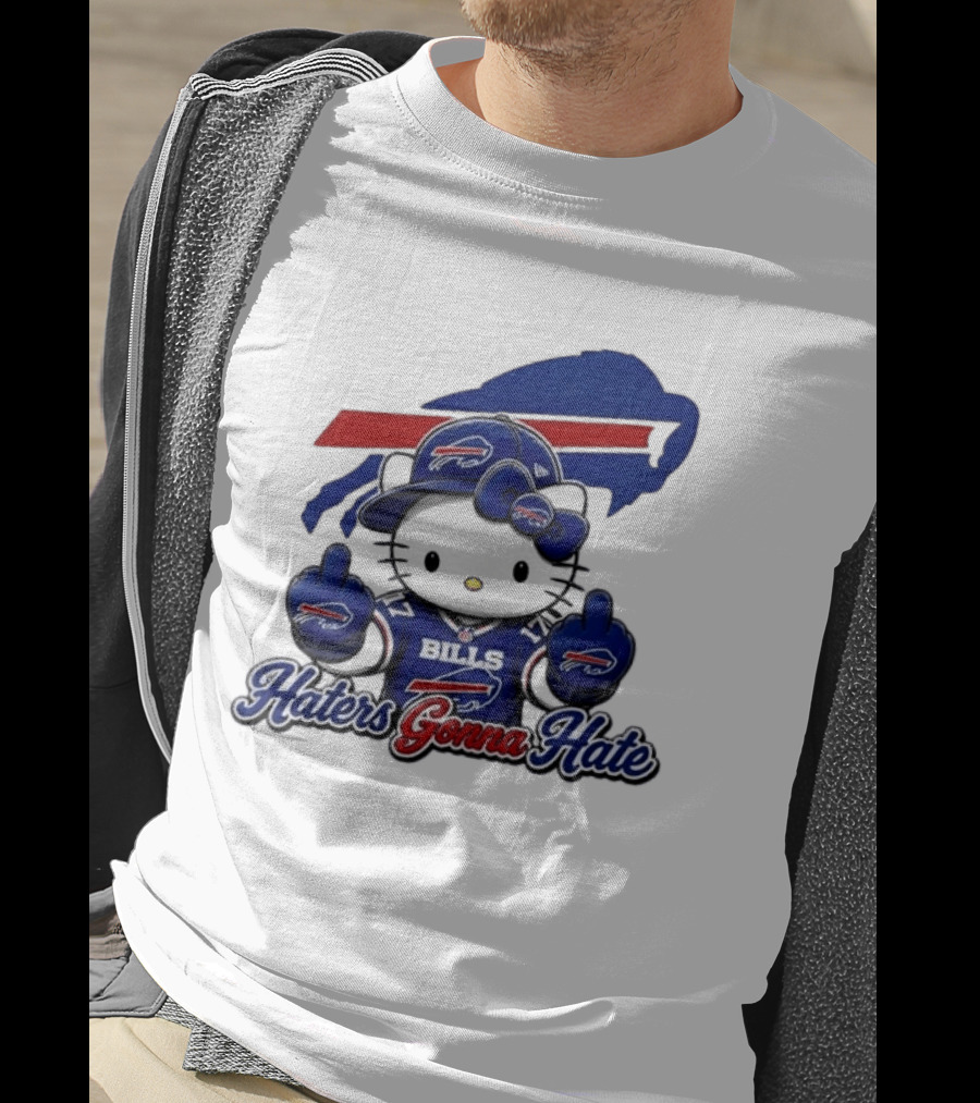 Hello Kitty Bills Haters Gonna Hate Middle Finger T-Shirt