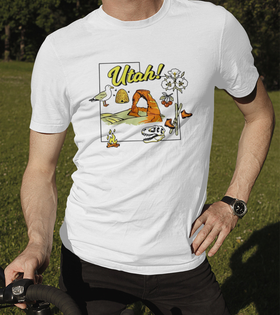 Utah Adventure Highlights Delicate Arch And Beehive T-Shirt