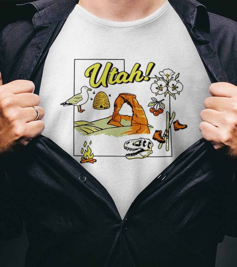 Utah Adventure Highlights Delicate Arch And Beehive T-Shirt