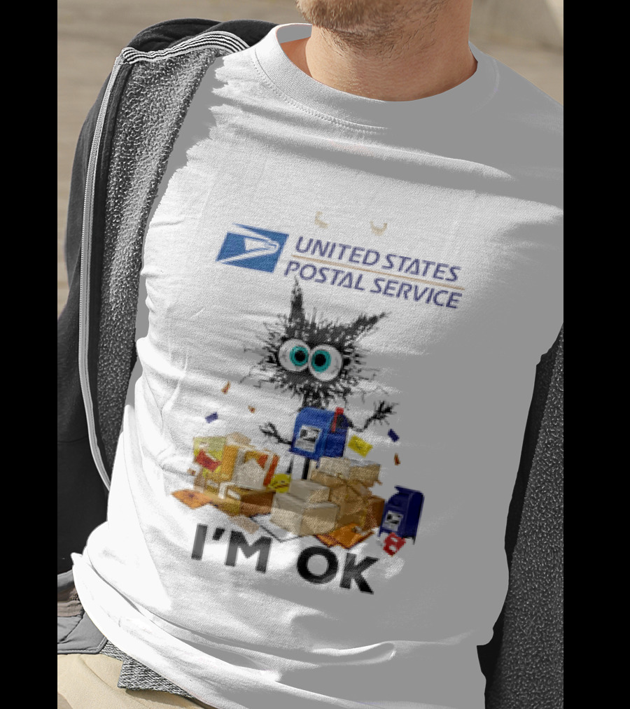 USPS United States Postal Service I'm OK With Cartoon Creature And Packages T-Shirt