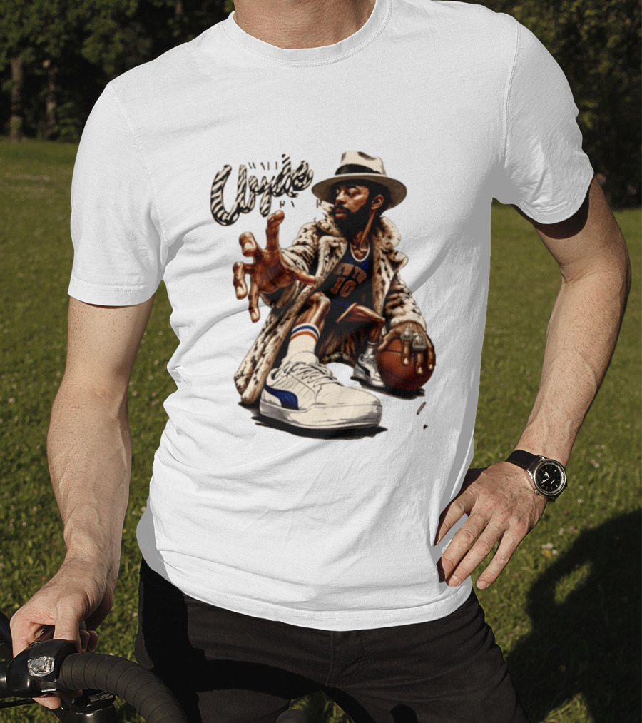 Walt Clyde Stylin' Profilin Throwback Knicks 10 Basketball Sneaker T-Shirt