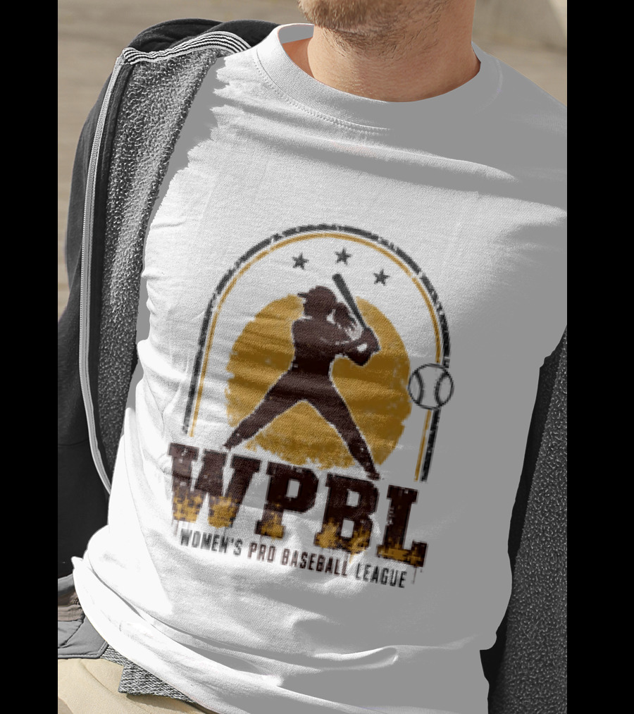 WPBL Women's Pro Baseball League Retro Silhouette Batting T-Shirt