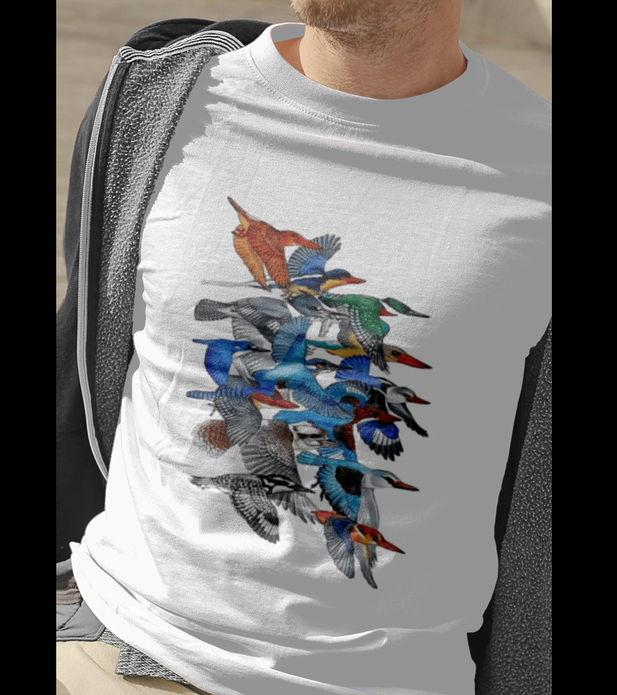 Kingfisher Birds Flying Wildlife Nature Species Collection T-Shirt