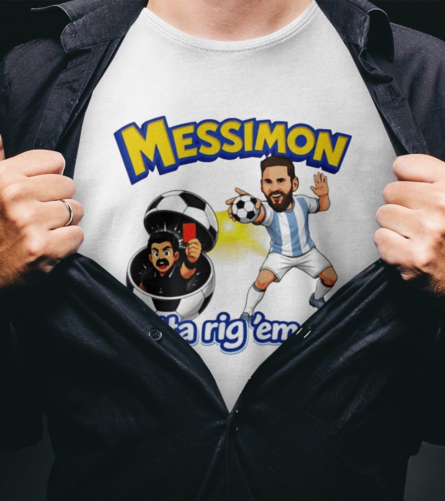 Messimon Soccer Fusion Gotta Rig 'em All Cartoon T-Shirt