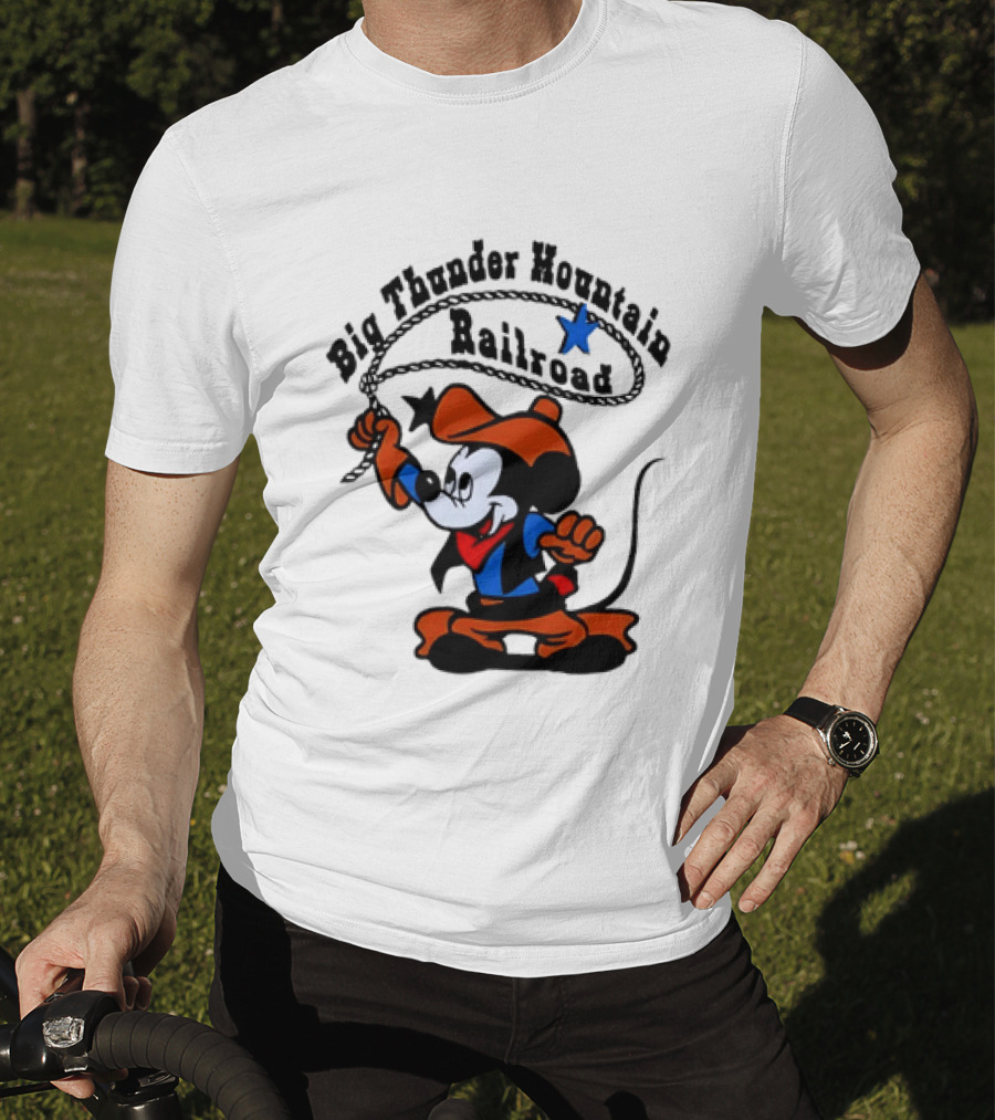 Mickey Mouse Cowboy Lasso Big Thunder Mountain Railroad T-Shirt