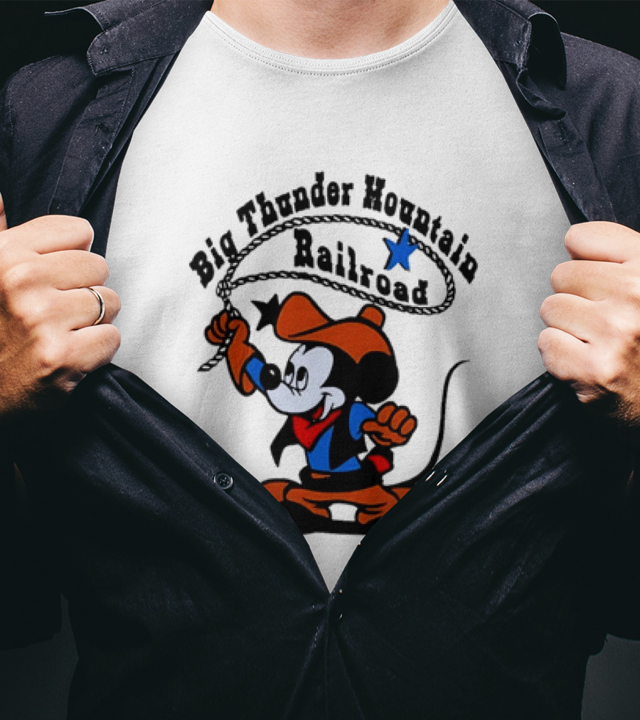 Mickey Mouse Cowboy Lasso Big Thunder Mountain Railroad T-Shirt