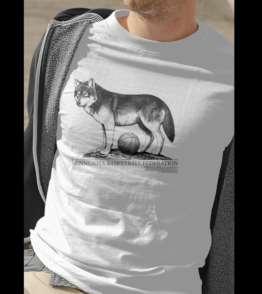 Minnesota Basketball Federation Wolf And Basketball T-Shirt