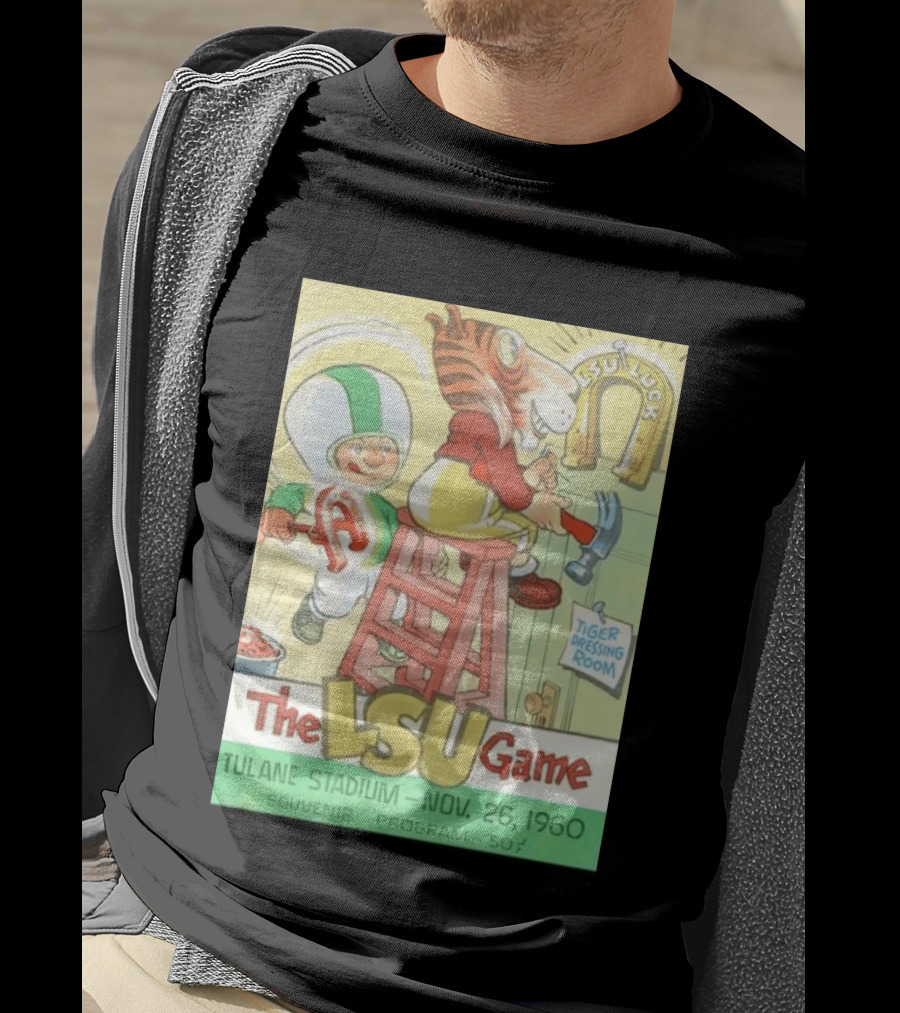 1960 The LSU Game Tulane Stadium Souvenir Program Tiger Dressing Room November 26 T-Shirt