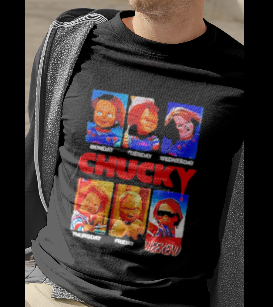 Child's Play Chucky Monday To Weekend Expressions T-Shirt