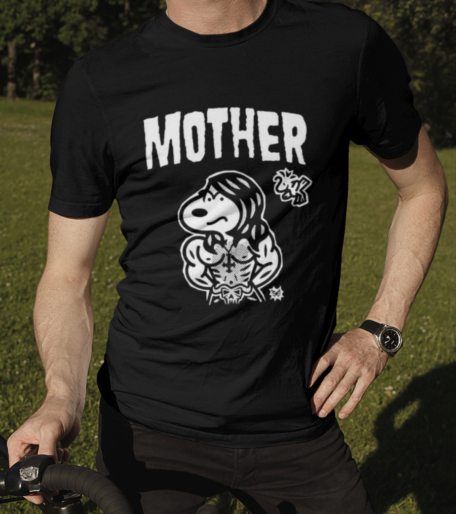 Mother Snoopy Bodybuilder Woodstock Bootleg Cartoon T-Shirt