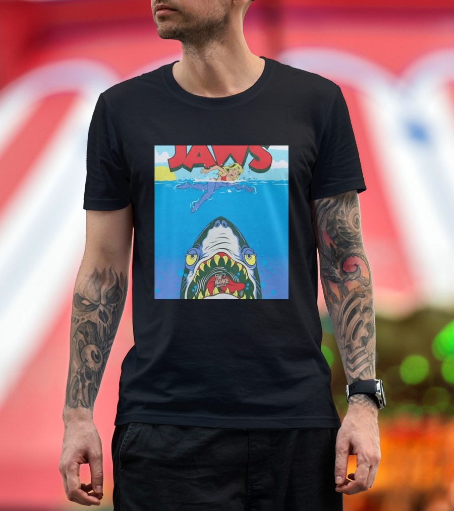 The Vigilante Jaws Shark Attack Comic Cartoon T-Shirt