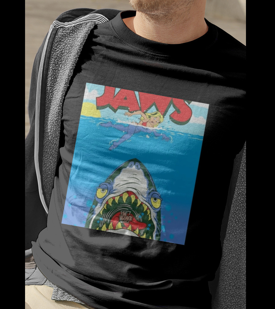 The Vigilante Jaws Shark Attack Comic Cartoon T-Shirt