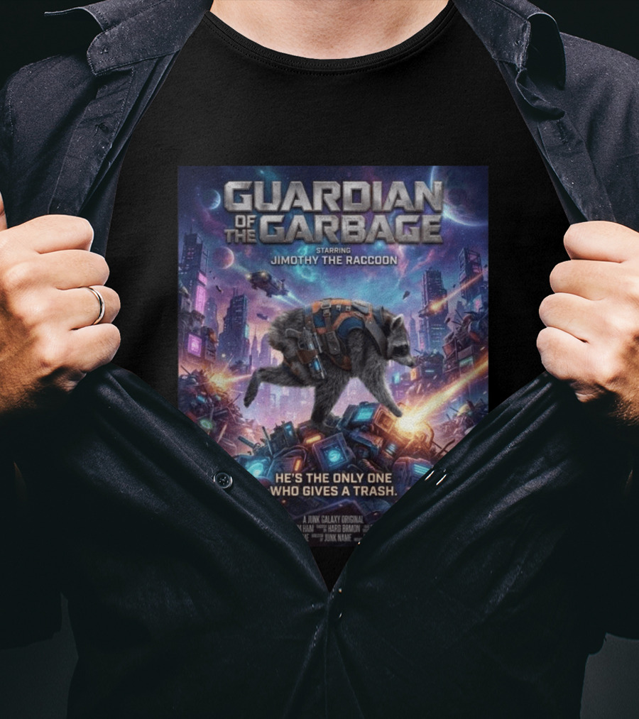 Guardian Of The Garbage Starring Jimothy The Raccoon He's The Only One Who Gives A Trash Junk Galaxy Original T-Shirt