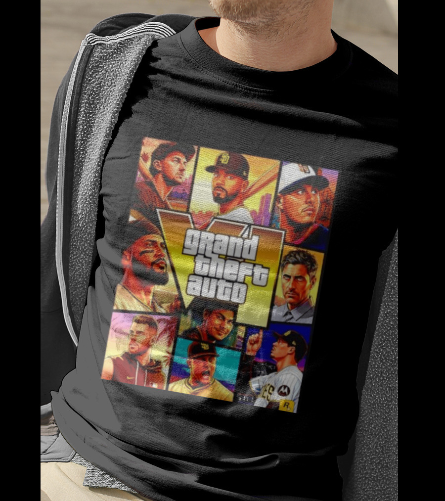 San Diego Padres Grand Theft Auto V Collage Players Team Portraits T-Shirt