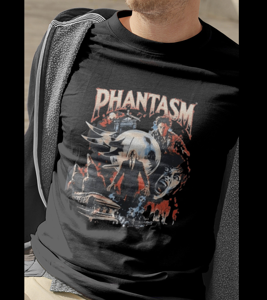 Phantasm Tall Man Screaming Face Mausoleum Graveyard Horror T-Shirt