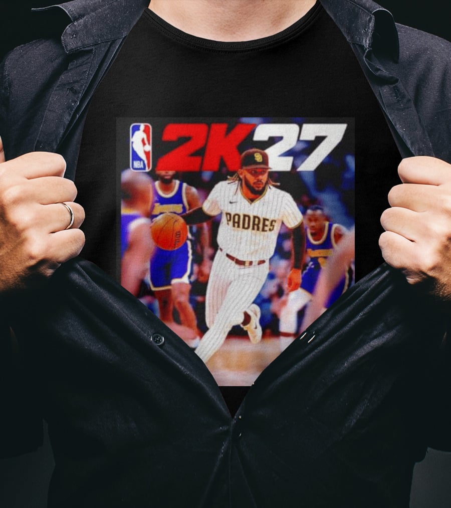 San Diego Padres NBA 2K27 Crossover Concept With Basketball Action T-Shirt