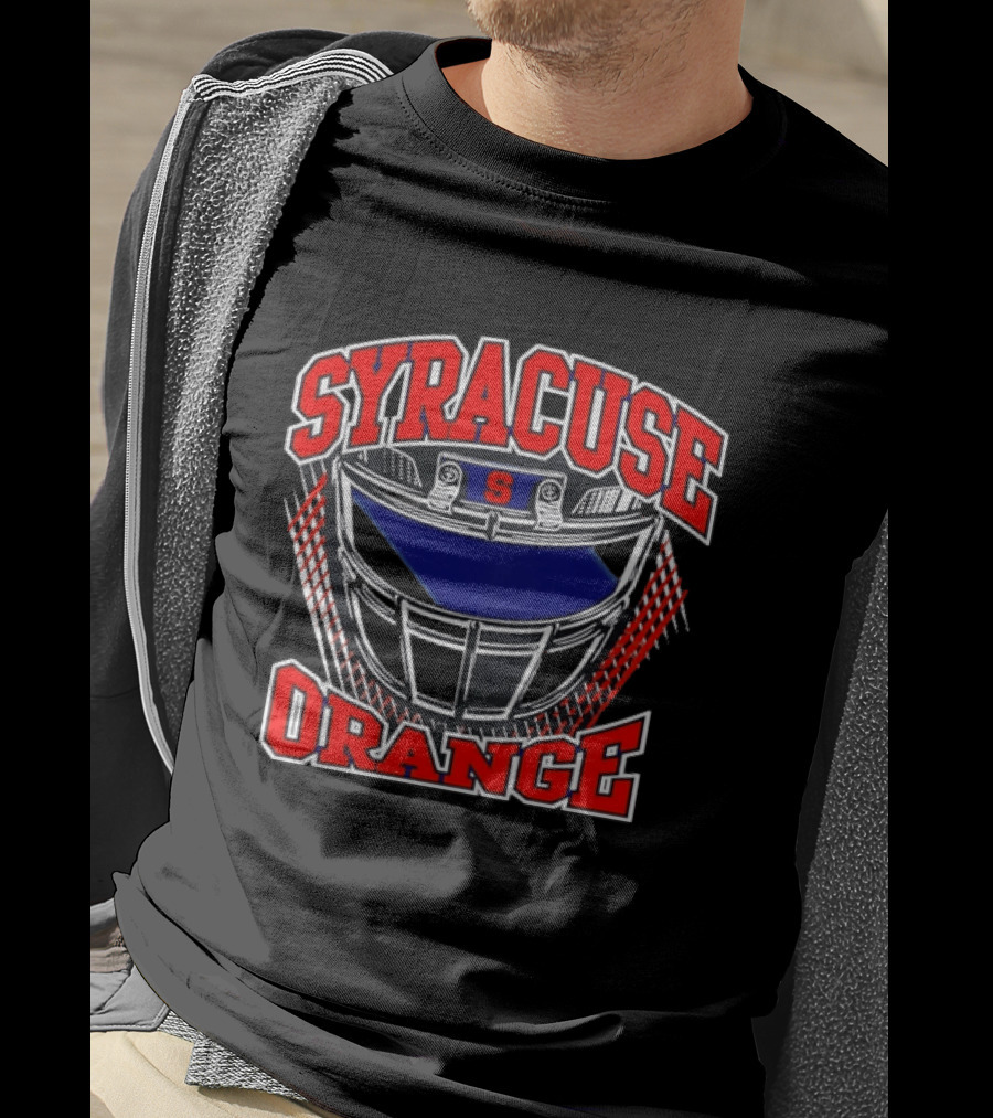 Syracuse Orange Football Helmet S Logo Gridiron T-Shirt