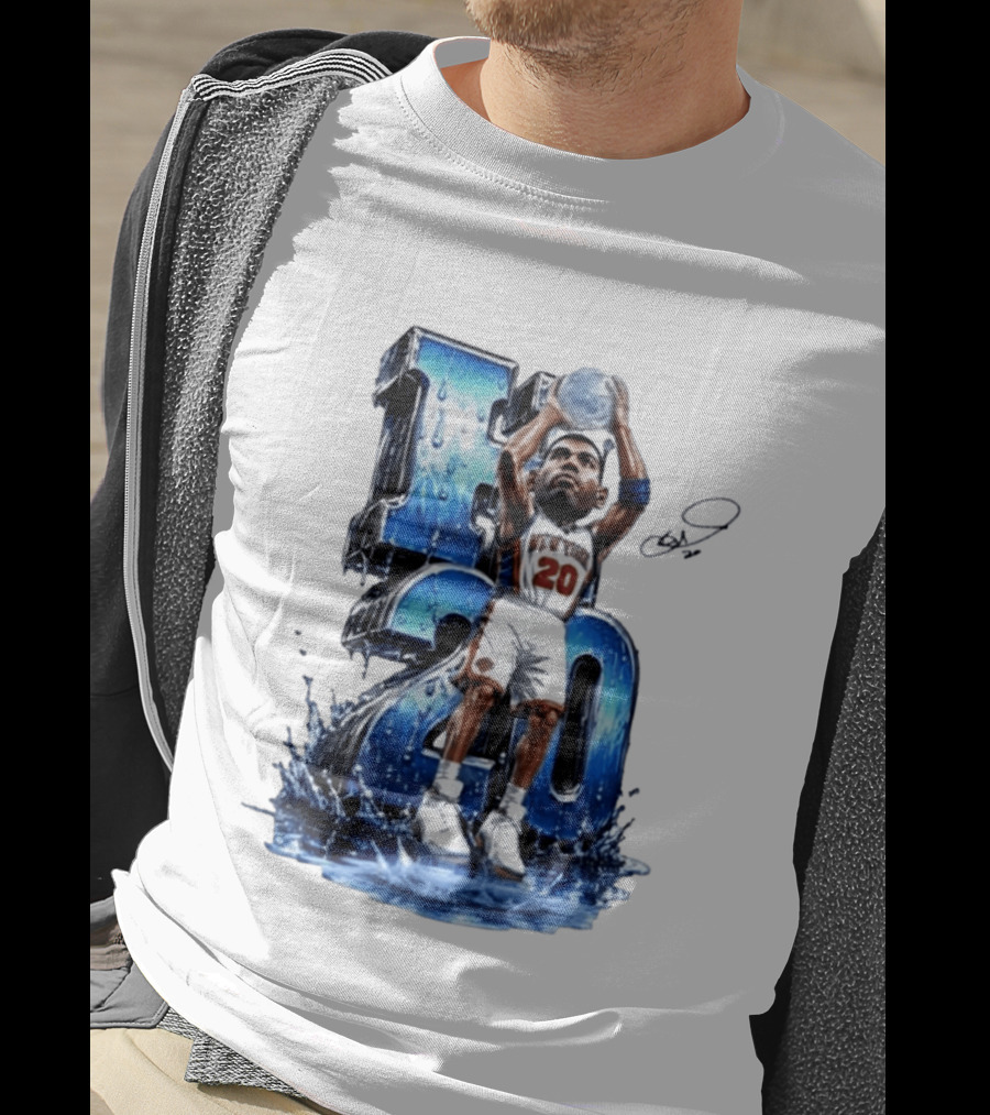 Allan Houston H20 Knicks Number 20 Throwback T-Shirt