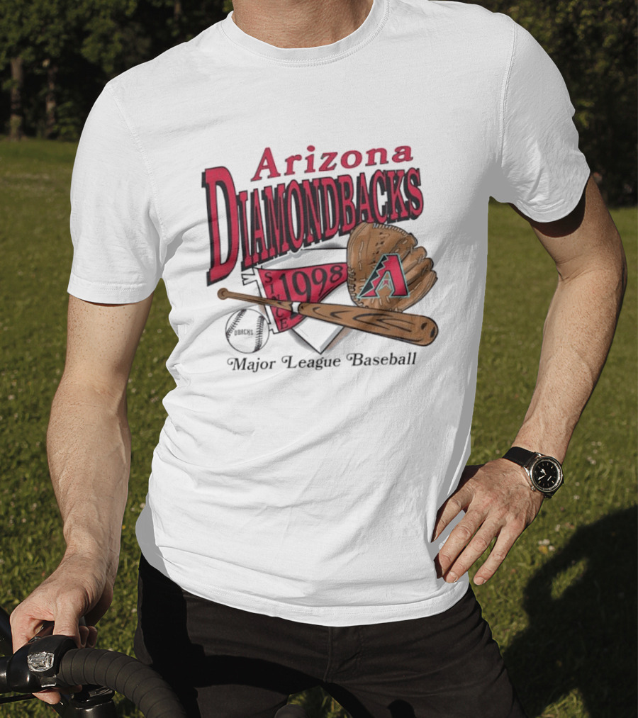 Arizona Diamondbacks Since 1998 Baseball Glove And Bat Major League T-Shirt