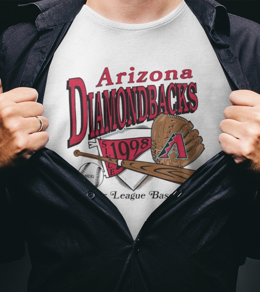 Arizona Diamondbacks Since 1998 Baseball Glove And Bat Major League T-Shirt