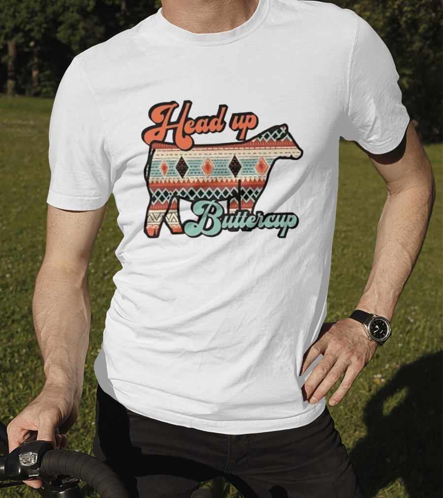 Head Up Buttercup Cow Aztec T-Shirt