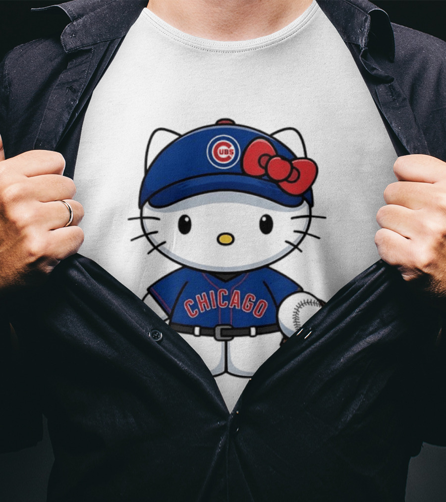 Hello Kitty Chicago Cubs Baseball MLB Collaboration T-Shirt