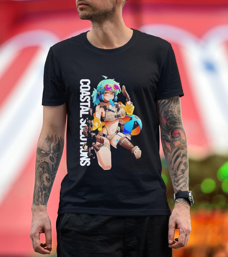 Coastal Solutions Anime Girl Popsicle Tactical Beach Vibes T-Shirt