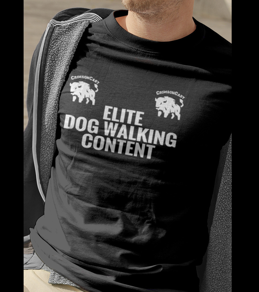 CrimsonCast Elite Dog Walking Content Buffalo T-Shirt