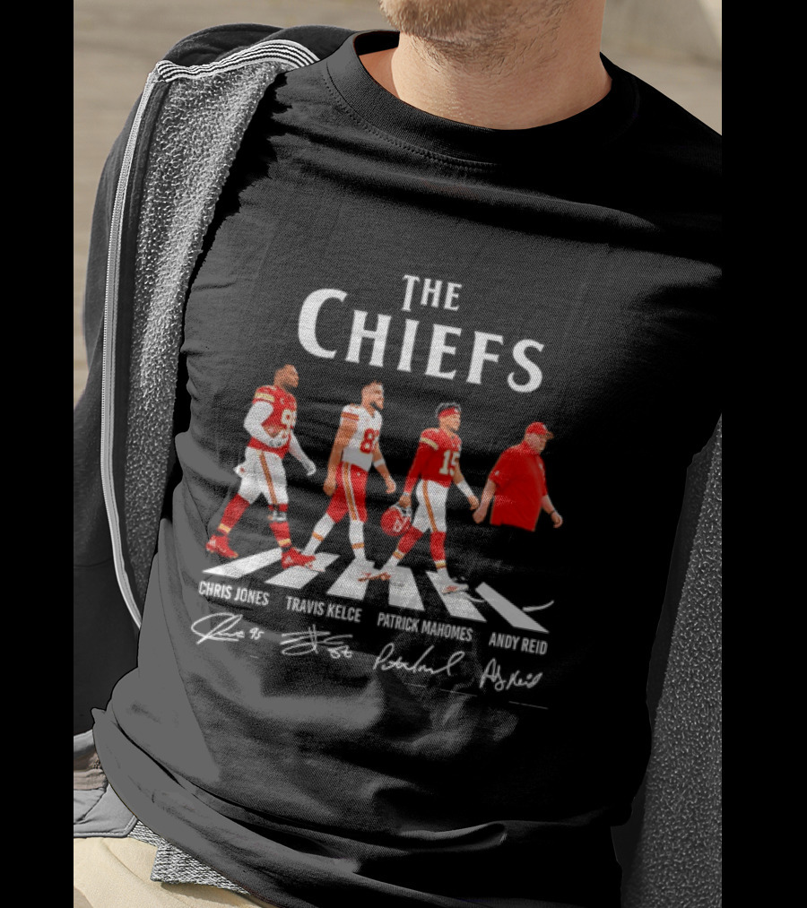 The Chiefs Abbey Road Chris Jones Travis Kelce Patrick Mahomes Andy Reid T-Shirt
