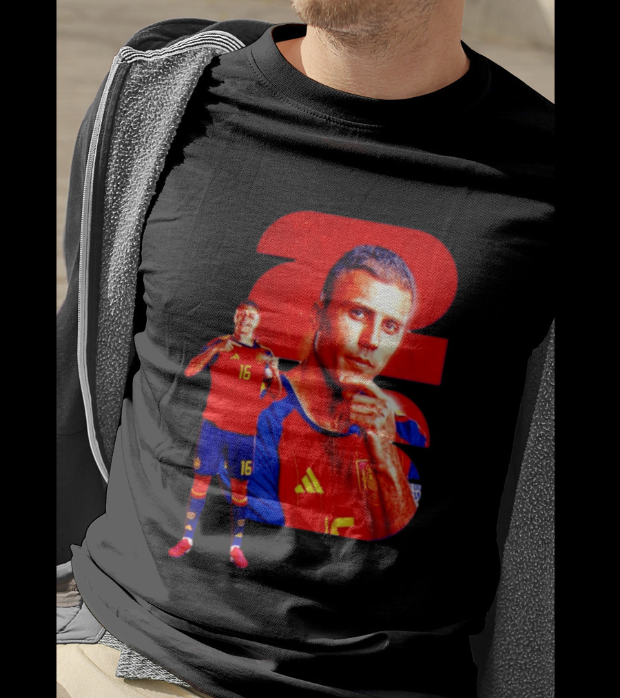 Rodrigo Hernández Cascante Rodri No 16 Spain Manchester City Football Player T-Shirt