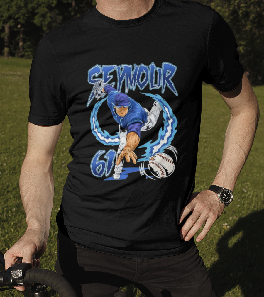 Seymour 61 Miami Marlins MLB Baseball Player Pitching Action T-Shirt